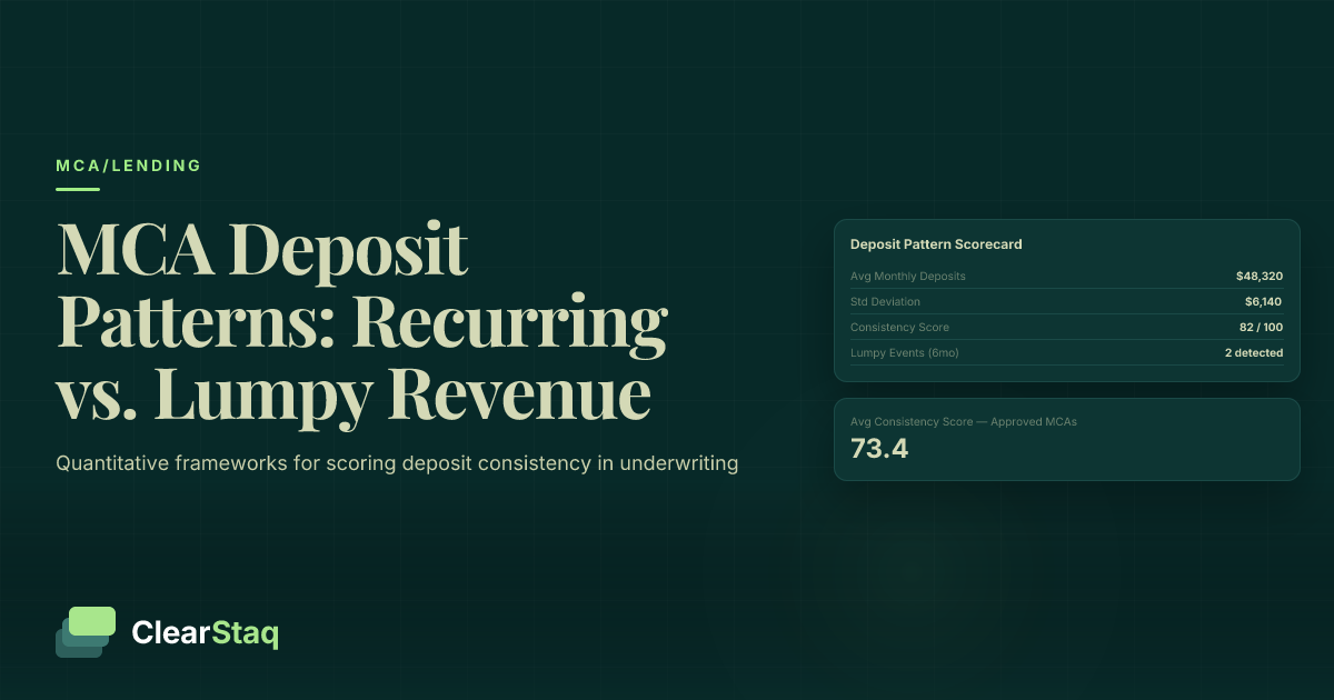 Recurring Revenue vs. Lumpy Revenue: How MCA Underwriters Read Deposit Patterns