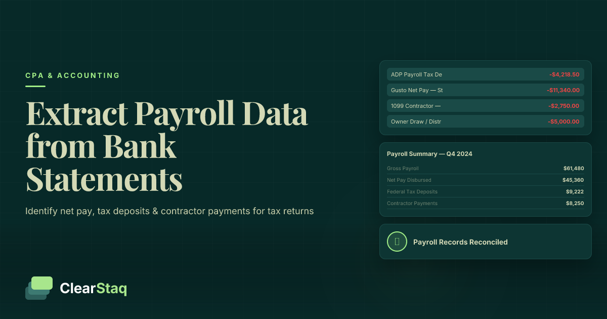 How to Extract Payroll Data from Bank Statements for Small Business Tax Returns