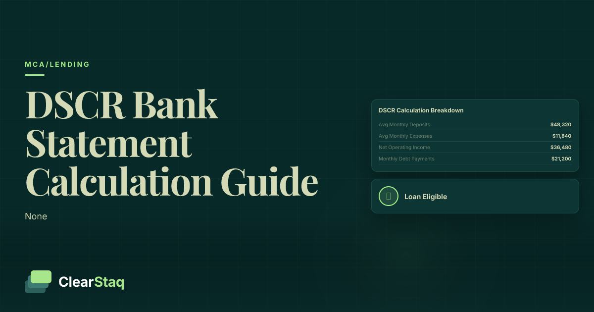 Debt Service Coverage Ratio from Bank Statements: A Step-by-Step Calculation Guide for Lenders