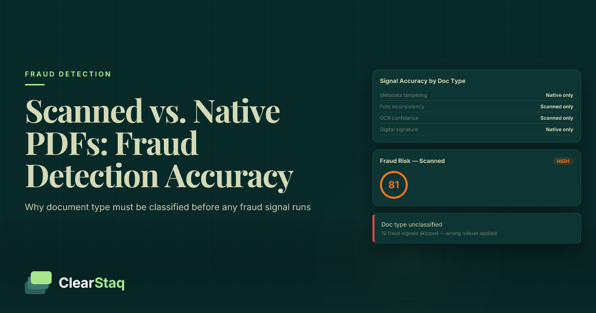 Scanned vs. Native PDF Bank Statements: Why the Difference Matters for Fraud Detection